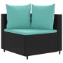 Set de muebles de jardín 5 pzas y cojines ratán sintético negro by , Garden sets - Ref: Foro24-3308372, Price: 348,33 €, Disc...