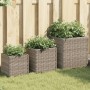 Jardineras 3 unidades ratán sintético gris by , Pots and planters - Ref: Foro24-366397, Price: 84,60 €, Discount: %