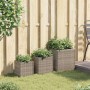 Jardineras 3 unidades ratán sintético gris by , Pots and planters - Ref: Foro24-366397, Price: 84,60 €, Discount: %