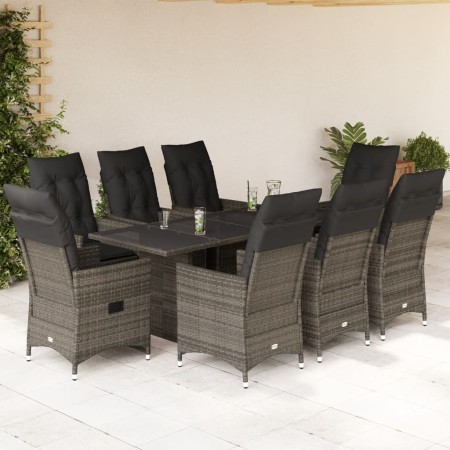 Set comedor jardín 9 pzas y cojines ratán sintético gris von , Gartensets - Ref: Foro24-3276746, Preis: 1,00 €, Rabatt: %