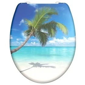 SCHÜTTE WC-Sitz aus Duroplast mit sanft schließendem Carribean-Druck von SCHÜTTE, Toiletten- und Bidetsitze - Ref: Foro24-435...