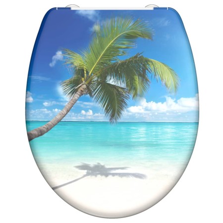 SCHÜTTE WC-Sitz aus Duroplast mit sanft schließendem Carribean-Druck von SCHÜTTE, Toiletten- und Bidetsitze - Ref: Foro24-435...