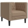 Sillón Chesterfield de cuero artificial marrón capuchino by , Sofas - Ref: Foro24-372657, Price: 166,92 €, Discount: %