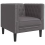 Sillón Chesterfield de cuero artificial gris by , Sofas - Ref: Foro24-372655, Price: 166,67 €, Discount: %