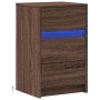 Mesita de noche con luces LED madera de ingeniería roble marrón by , Nightstands - Ref: Foro24-852018, Price: 63,78 €, Discou...