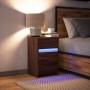 Mesita de noche con luces LED madera de ingeniería roble marrón by , Nightstands - Ref: Foro24-852018, Price: 63,78 €, Discou...