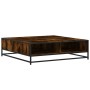 Mesa de centro de madera de ingeniería y metal roble ahumado