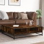 Mesa de centro de madera de ingeniería y metal roble ahumado von , Couchtisch - Ref: Foro24-848776, Preis: 79,81 €, Rabatt: %