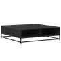Mesa de centro madera de ingeniería y metal negro 100x100x30 cm