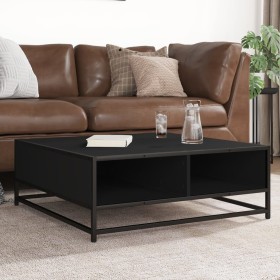 Mesa de centro madera de ingeniería y metal negro 80x80x30 cm by , Coffee table - Ref: Foro24-848769, Price: 65,18 €, Discoun...