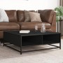 Mesa de centro madera de ingeniería y metal negro 80x80x30 cm by , Coffee table - Ref: Foro24-848769, Price: 65,18 €, Discoun...