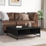 Mesa de centro madera de ingeniería y metal negro 80x80x30 cm by , Coffee table - Ref: Foro24-848769, Price: 65,18 €, Discoun...