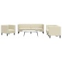 Juego de sofás Chesterfield 3 piezas cuero sintético crema von , Sofas - Ref: Foro24-3209268, Preis: 728,27 €, Rabatt: %