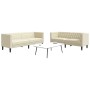 Juego de sofás Chesterfield 2 piezas cuero sintético crema von , Sofas - Ref: Foro24-3209275, Preis: 566,13 €, Rabatt: %