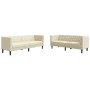 Juego de sofás Chesterfield 2 piezas cuero sintético crema von , Sofas - Ref: Foro24-3209275, Preis: 566,13 €, Rabatt: %