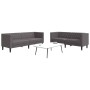 Juego de sofás Chesterfield 2 piezas cuero sintético gris de , Sofás - Ref: Foro24-3209277, Precio: 550,32 €, Descuento: %