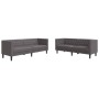 Juego de sofás Chesterfield 2 piezas cuero sintético gris de , Sofás - Ref: Foro24-3209277, Precio: 550,32 €, Descuento: %