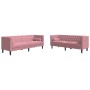 Set de sofás Chesterfield con cojines 2 piezas terciopelo rosa de , Sofás - Ref: Foro24-3209294, Precio: 613,70 €