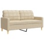 Juego de sofás con reposapiés 3 piezas tela crema von , Sofas - Ref: Foro24-3278329, Preis: 547,03 €, Rabatt: %