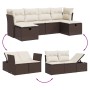Set sofás de jardín 6 piezas y cojines ratán sintético marrón von , Gartensets - Ref: Foro24-3264479, Preis: 373,50 €, Rabatt: %