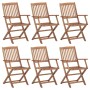 Sillas de jardín plegables 6 uds madera maciza de acacia de vidaXL, Sillas de jardín - Ref: Foro24-3065521, Precio: 346,98 €,...
