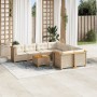 Set de sofás de jardín con cojines 9 pzas ratán sintético beige von , Gartensets - Ref: Foro24-3261775, Preis: 642,97 €, Raba...