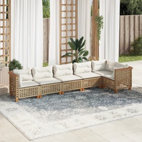 Juego de sofás jardín con cojines 6 pzas ratán sintético beige von , Gartensets - Ref: Foro24-3261850, Preis: 522,55 €, Rabat...