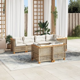 Set sofás de jardín 7 piezas y cojines ratán sintético beige von , Gartensets - Ref: Foro24-3261886, Preis: 644,65 €, Rabatt: %