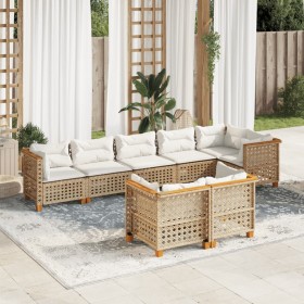 Set aus Gartensofas und Kissen 8-teilig synthetisches Rattan beige von , Gartensets - Ref: Foro24-3261892, Preis: 708,58 €, R...