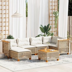 Set sofás de jardín 7 piezas y cojines ratán sintético beige von , Gartensets - Ref: Foro24-3261922, Preis: 561,68 €, Rabatt: %