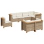 Set de sofás de jardín y cojines 8 piezas ratán sintético beige by , Garden sets - Ref: Foro24-3261901, Price: 609,51 €, Disc...