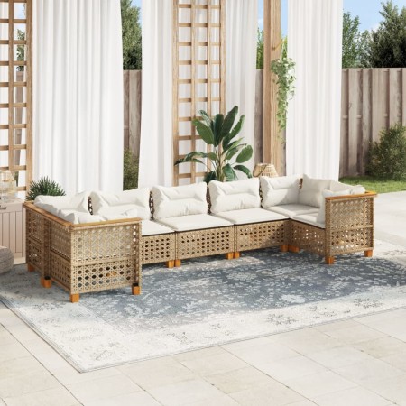 Set sofás de jardín 7 piezas y cojines ratán sintético beige von , Gartensets - Ref: Foro24-3261976, Preis: 619,56 €, Rabatt: %