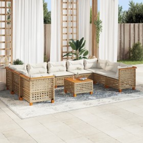 Juego de sofás jardín con cojines beige 10 pzas ratán sintético by , Garden sets - Ref: Foro24-3261988, Price: 816,29 €, Disc...