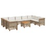 Juego de sofás jardín con cojines beige 10 pzas ratán sintético by , Garden sets - Ref: Foro24-3261988, Price: 816,29 €, Disc...