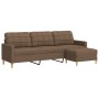 Sofá de 3 plazas con taburete de tela marrón 210 cm von , Sofas - Ref: Foro24-3278252, Preis: 365,42 €, Rabatt: %