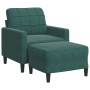 Sillón con taburete terciopelo verde oscuro 60 cm by , Sofas - Ref: Foro24-3278259, Price: 222,07 €, Discount: %