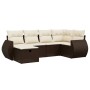 Set sofás de jardín 6 piezas y cojines ratán sintético marrón by , Garden sets - Ref: Foro24-3264109, Price: 403,75 €, Discou...