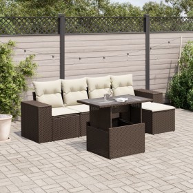 Set sofás de jardín 6 piezas y cojines ratán sintético marrón von , Gartensets - Ref: Foro24-3269133, Preis: 437,31 €, Rabatt: %