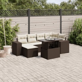 Juego de sofás de jardín 7 piezas con cojines ratán PE marrón von , Gartensets - Ref: Foro24-3269313, Preis: 526,64 €, Rabatt: %