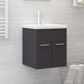 Mueble con lavabo madera de ingeniería gris de , Muebles de baño - Ref: Foro24-3071263, Precio: 151,96 €, Descuento: %