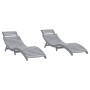 Tumbonas 2 unidades madera maciza acacia gris 184x55x64 cm de , Tumbonas - Ref: Foro24-3155468, Precio: 255,94 €, Descuento: %