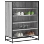 Zapatero madera de ingeniería y metal gris Sonoma 75x38x97,5 cm by , Shoe racks and shoe organizers - Ref: Foro24-3300873, Pr...