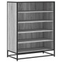 Zapatero madera de ingeniería y metal gris Sonoma 75x38x97,5 cm by , Shoe racks and shoe organizers - Ref: Foro24-3300873, Pr...