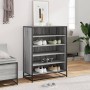 Zapatero madera de ingeniería y metal gris Sonoma 75x38x97,5 cm by , Shoe racks and shoe organizers - Ref: Foro24-3300873, Pr...