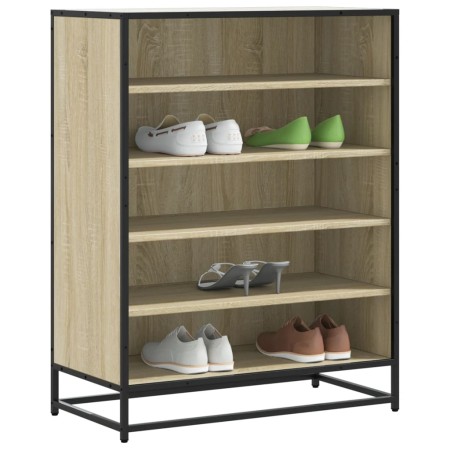 Zapatero de madera y metal roble Sonoma 75x38x97,5 cm de , Zapateros y organizadores de calzado - Ref: Foro24-3300871, Precio...