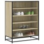 Zapatero de madera y metal roble Sonoma 75x38x97,5 cm de , Zapateros y organizadores de calzado - Ref: Foro24-3300871, Precio...