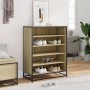 Zapatero de madera y metal roble Sonoma 75x38x97,5 cm de , Zapateros y organizadores de calzado - Ref: Foro24-3300871, Precio...