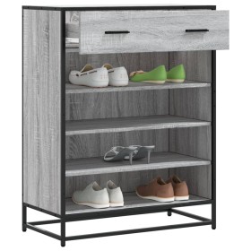 Zapatero madera de ingeniería y metal gris Sonoma 75x38x97,5 cm by , Shoe racks and shoe organizers - Ref: Foro24-3300878, Pr...