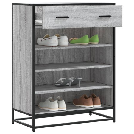 Zapatero madera de ingeniería y metal gris Sonoma 75x38x97,5 cm by , Shoe racks and shoe organizers - Ref: Foro24-3300878, Pr...