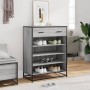 Zapatero madera de ingeniería y metal gris Sonoma 75x38x97,5 cm by , Shoe racks and shoe organizers - Ref: Foro24-3300878, Pr...